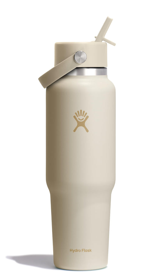 Hydro Flask face avant 40 oz montrant la finition Coconut Cream et l'esthétique pratique