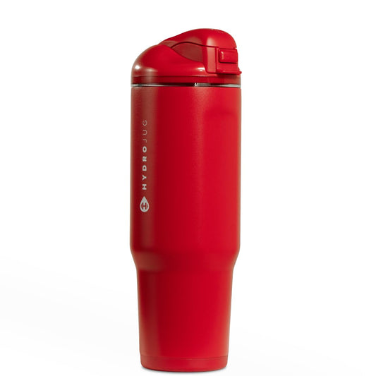 HydroJug Ease2o vue frontale en Alumni Red montrant la capacité 32oz et le design pratique