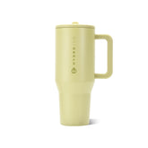 HydroJug Traveler vue de face olive montrant le bouchon et le design élégant