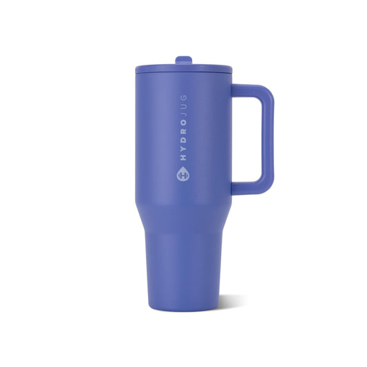 HydroJug Traveler face avant montrant le design et la couleur Berry Pop pour style pratique