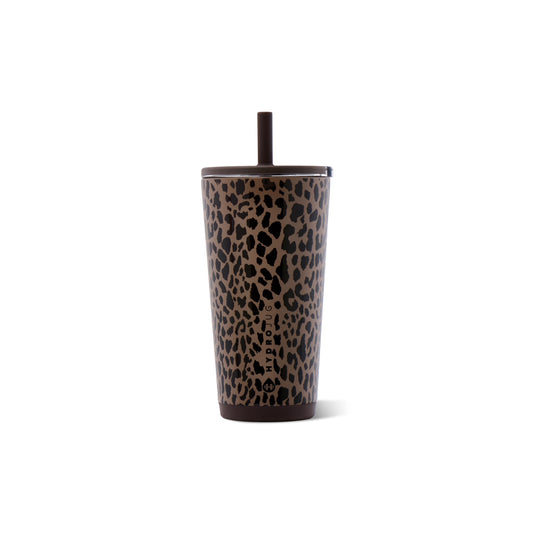 HydroJug gobelet Brown Leopard face avant, design élégant et portable