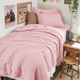 HYMOKEGE parure face avant montrant la couette rose et charme visuel