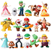 HYOIIO ensemble de 18 figurines Mario en présentation, idéal pour décors de fête