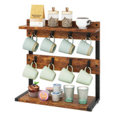 IBUYKE vue frontale du porte-tasses montrant design rustique et gain de place