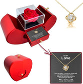 iceevery coffret devant montrant rose et collier, cadeau élégant