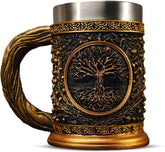 IELCJJ chope viking de face montrant Yggdrasil et design frappant