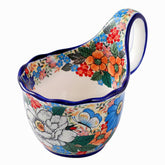ALMA bol à soupe céramique 473 ml avec grande anse — vintage peint à la main, micro-ondes & lave-vaisselle