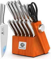 imarku coffret face avant montrant tous les couteaux et bloc, organisation pratique