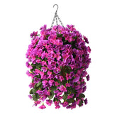 INQCMY panier face montrant bégonias réalistes et impact décoratif