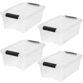 IRIS USA vue avant du bac transparent montrant rangement visible et gain d'espace