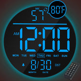 JALL horloge murale face bleue lisible de loin et décorative