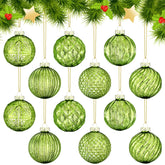 Jenaai boule vert citron vue face avant apporte couleur vive au sapin
