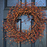 Jobflower couronne pour porte d'entrée, effet automnal accueillant