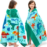 Joiedomi serviette dinosaure face avant montrant coupe et motif protecteur