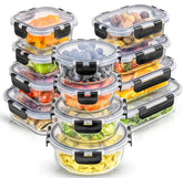 JoyJolt ensemble 24 bocaux face avant montrant variété et rangement pratique