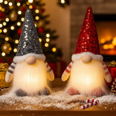 KAHF gnome face avant montrant la peluche et le bonnet brillant pour une déco festive