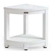 KaimuBench vue de face du banc d'angle blanc montrant compacité et finition pratique