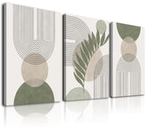 KBKBART triptyque face montrant harmonie vert sauge pour ambiance apaisante