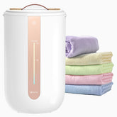 Keenray vue face du chauffe-serviettes montrant le couvercle et le bouton, pratique