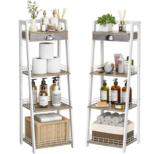 keomaisyto étagère face complète blanche montrant rangement vertical polyvalent