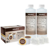 Keurig packaging avant montrant le kit complet pour entretien six mois