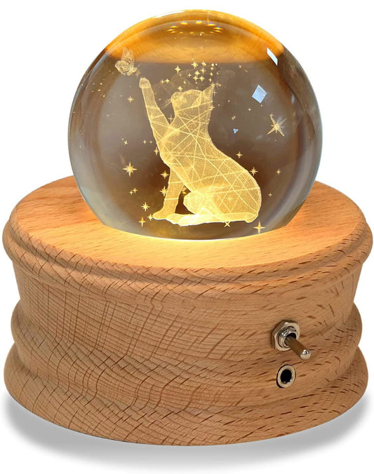 Kibuhain boule de cristal face nette montrant la gravure et l'esthétique