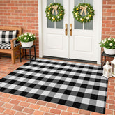 KILOCOCO vue frontale du tapis buffalo check, apport élégant à l'entrée