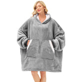 Kipswiza vue avant du hoodie blanket gris clair pour confort instantané
