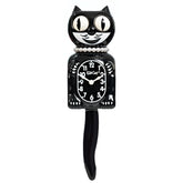 Kit Cat Klock vue avant noir brillant ajoute caractère décoratif