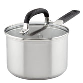 KitchenAid vue avant de la casserole inox montrant sa finition brossée et polyvalence