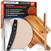 KitchenStar pierre à pizza ensemble complet montrant tous les accessoires pour cuisson facile