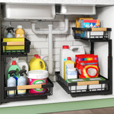 Kitstorack vue avant de l'organisateur noir montrant design compact et gain de place