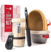 KNEADACE pot levain 24oz face montrant la graduation et bénéfice contrôle