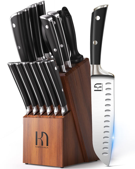 KnifeSaga vue frontale de l'ensemble et esthétique du coffret