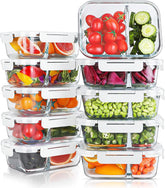 KOMUEE boîte repas en verre face ouverte montrant la capacité et le design pratique