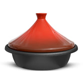 KooK tagine cramoisi vue avant montrant design et finition émaillée, attrayante pour servir