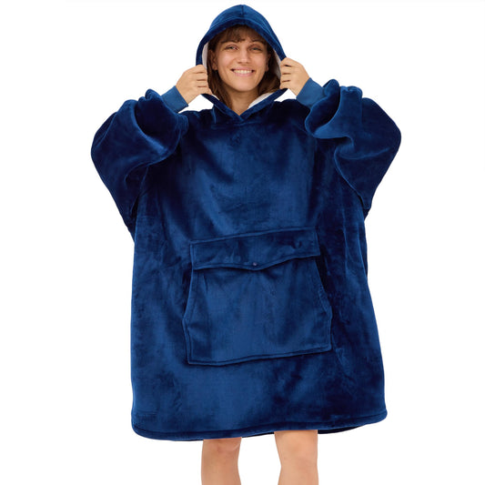 Krifey vue avant du hoodie montrant coupe surdimensionnée et capuche accueillante