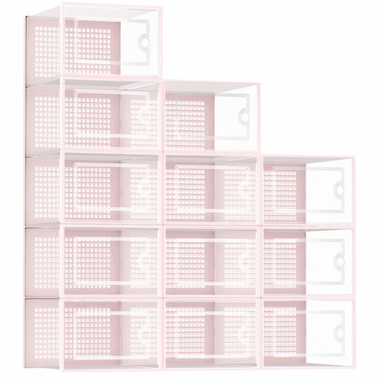 Kuject vue de face d'une boîte transparente rose montrant une paire protégée
