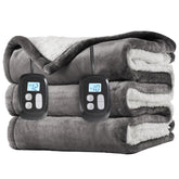 LaffyLo couverture chauffante vue entière sur lit, chaleur réglable pour couple