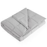 L'AGRATY couverture pondérée vue avant montrant le tissu et la couleur gris clair