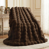 L'AGRATY plaid face avant cocoa brown apportant chaleur décorative