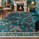 Lahome vue avant du tapis 8x10 montrant motif insectes, ajoute caractère