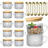 LANDNEOO ensemble de 12 verres embossés élégant et polyvalent