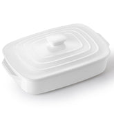 Lareina plat à gratin face avant blanc élégant pour présenter et servir