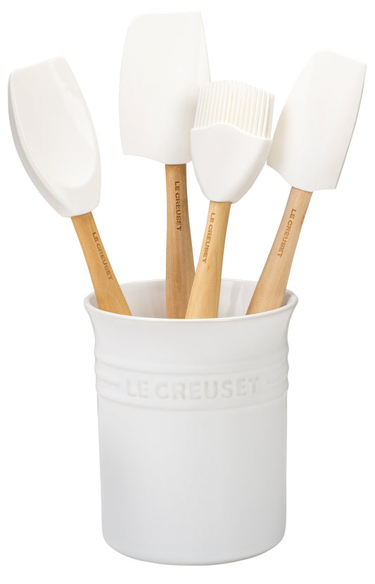 Le Creuset pot en grès blanc, rangement stable et esthétique