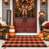 LEEVAN tapis devanture orange et noir accueillant visiteurs