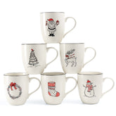 LEHAHA face avant du coffret de six mugs pour une table festive