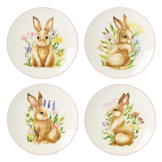 Lenox vue de face de l'assiette présentant un lapin, idéal pour table de Pâques