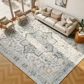 Lessymo tapis 8x10 face avant taupe pour un salon chaleureux