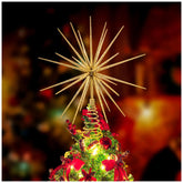 LGFMGWH étoile dorée vue de face apporte une finition festive au sapin